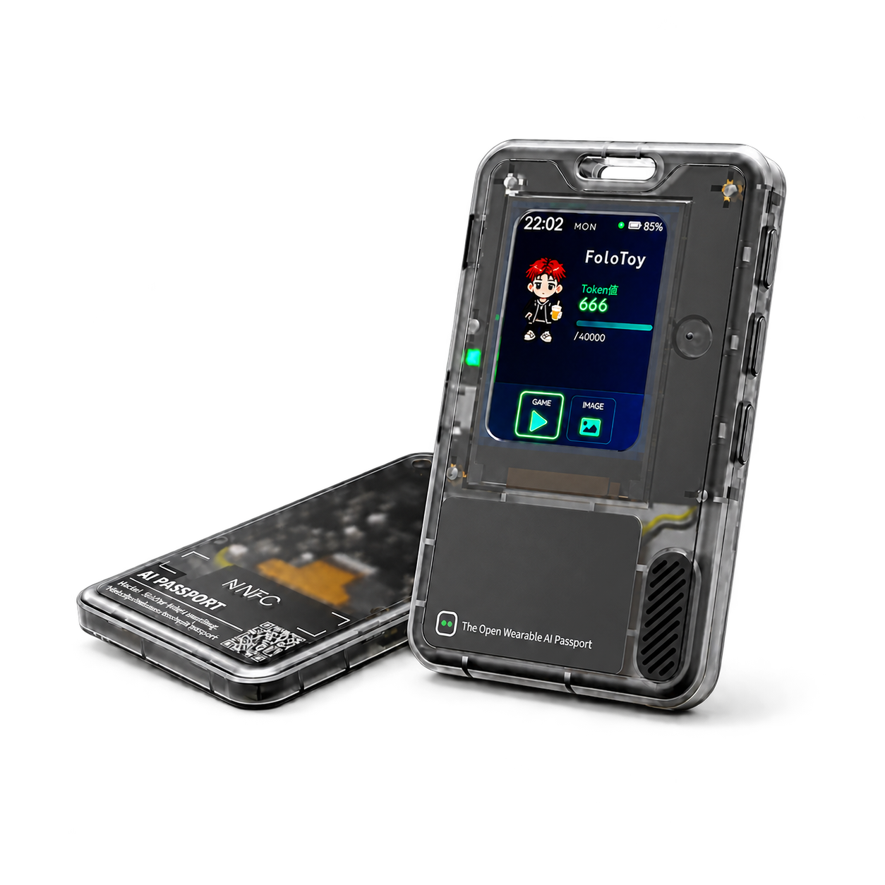 AI Passport 正面与背面商品展示