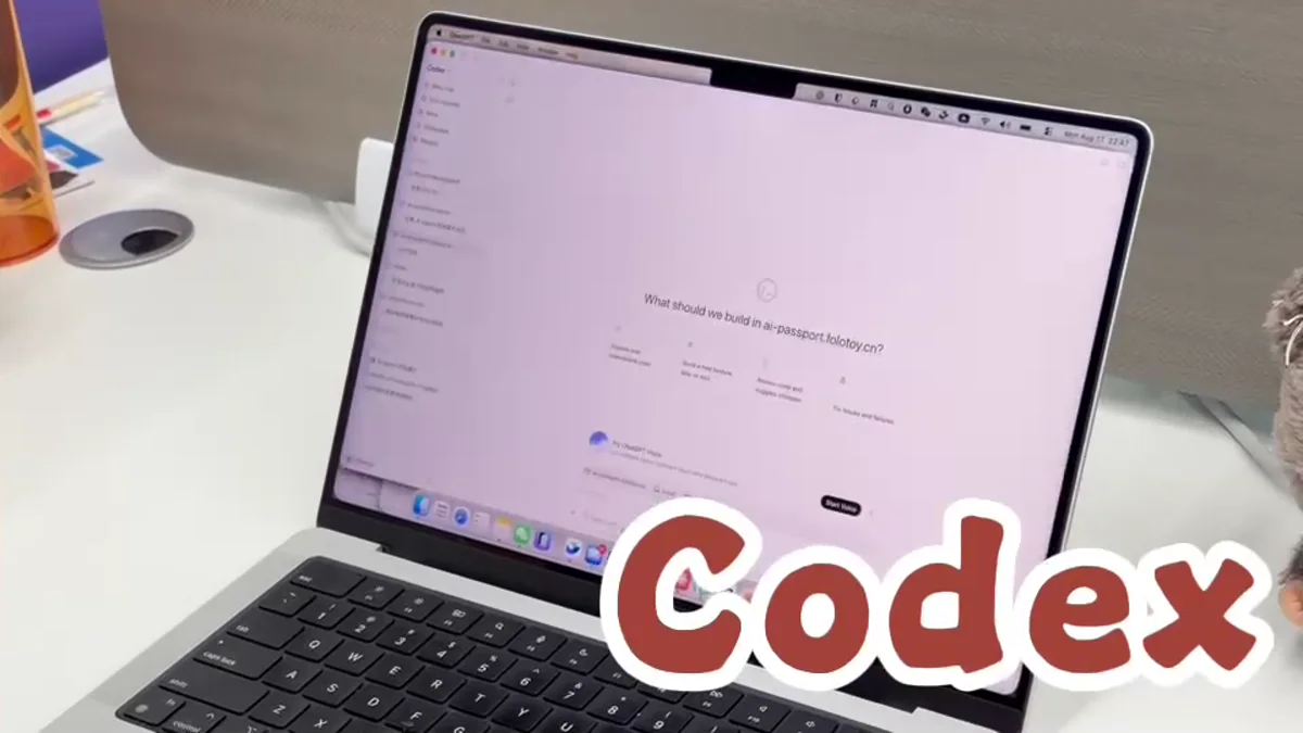 The Codex project screen shown in the video