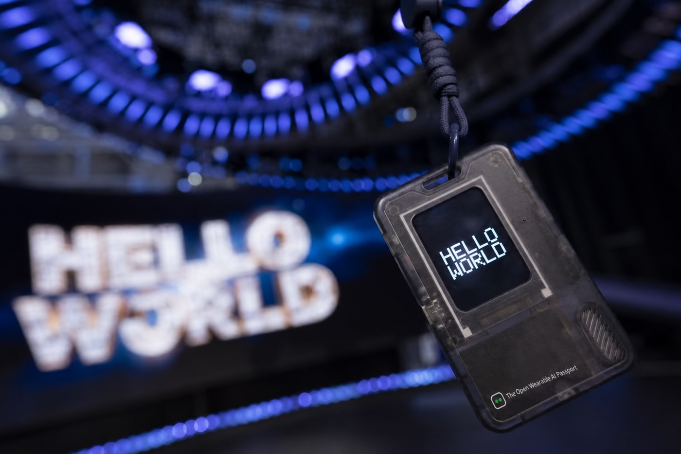 Developer wearing AI Passport as a live identity badge